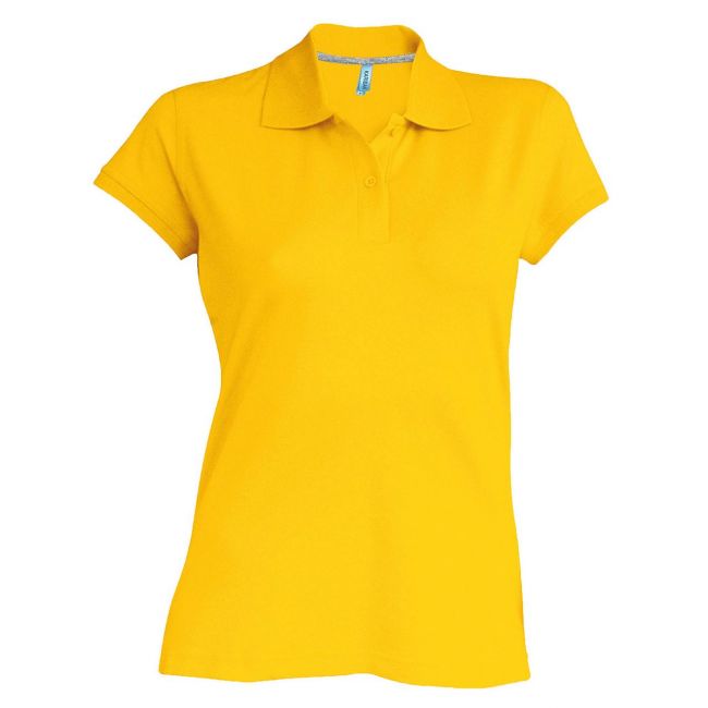 Ladies' short-sleeved polo shirt culoare yellow marimea s