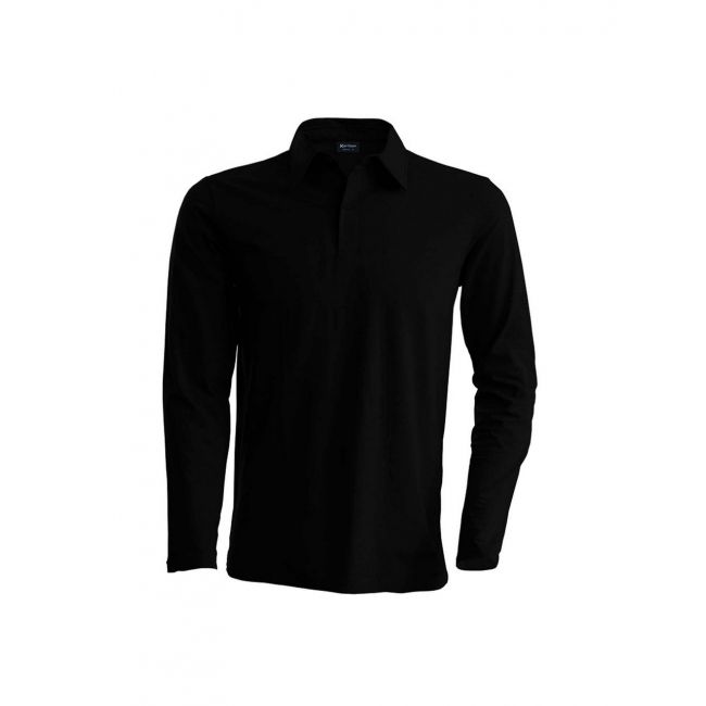 Men's long-sleeved polo shirt culoare black marimea l