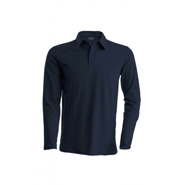 Men's long-sleeved polo shirt culoare dark grey marimea l