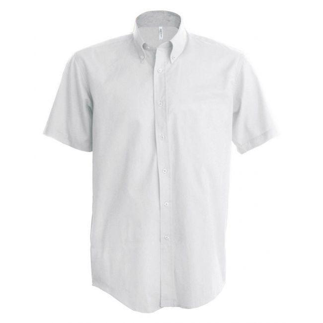 Short-sleeved cotton/elastane shirt culoare white marimea 3xl