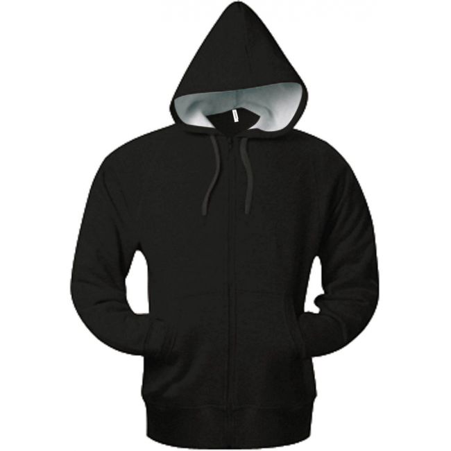 Full zip hooded sweatshirt culoare black marimea m