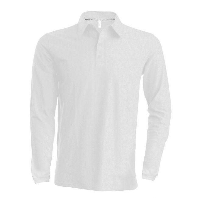 Men's long-sleeved polo shirt culoare white marimea 2xl