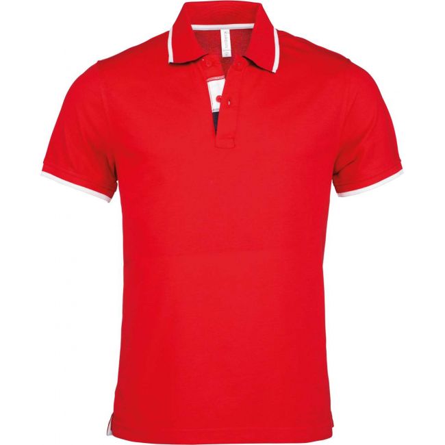 Men's short-sleeved polo shirt culoare red/white/navy marimea 3xl