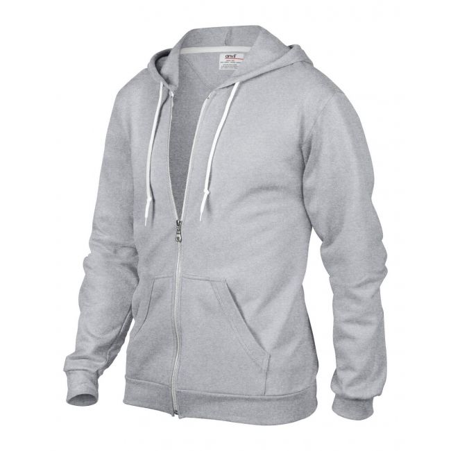 Adult full-zip hooded fleece culoare heather grey marimea 3xl