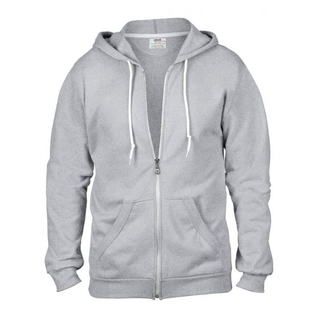 Adult full-zip hooded fleece culoare heather grey marimea s