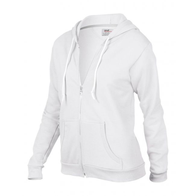 Women's full-zip hooded fleece culoare white marimea xl