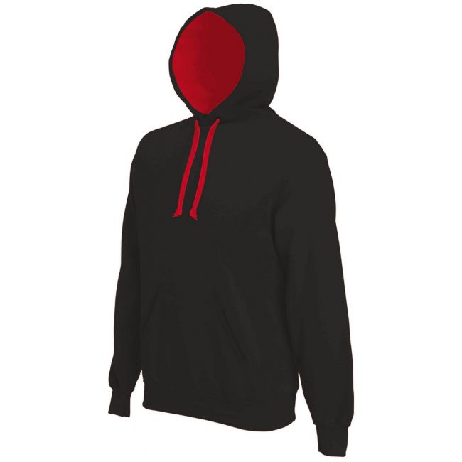 Men's contrast hooded sweatshirt culoare black/red marimea s