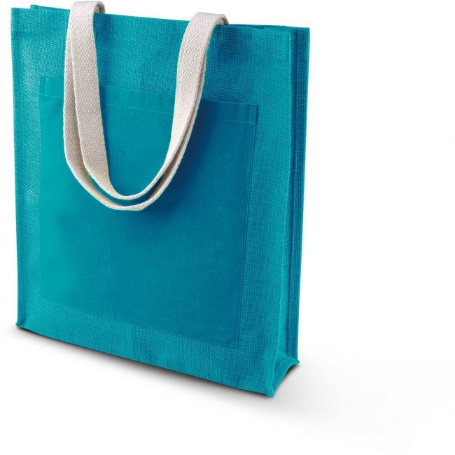 Jute shopper bag culoare turquoise marimea u