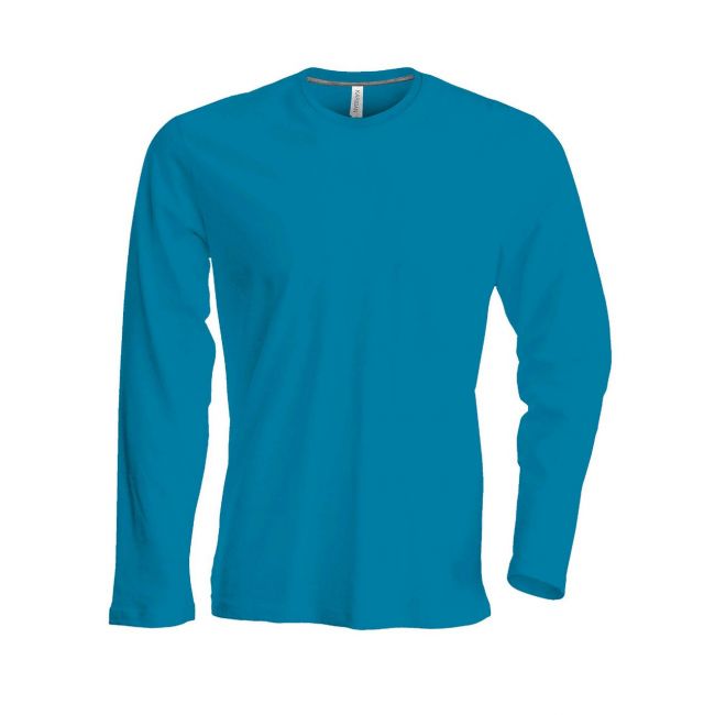 Men's long-sleeved crew neck t-shirt culoare tropical blue marimea l