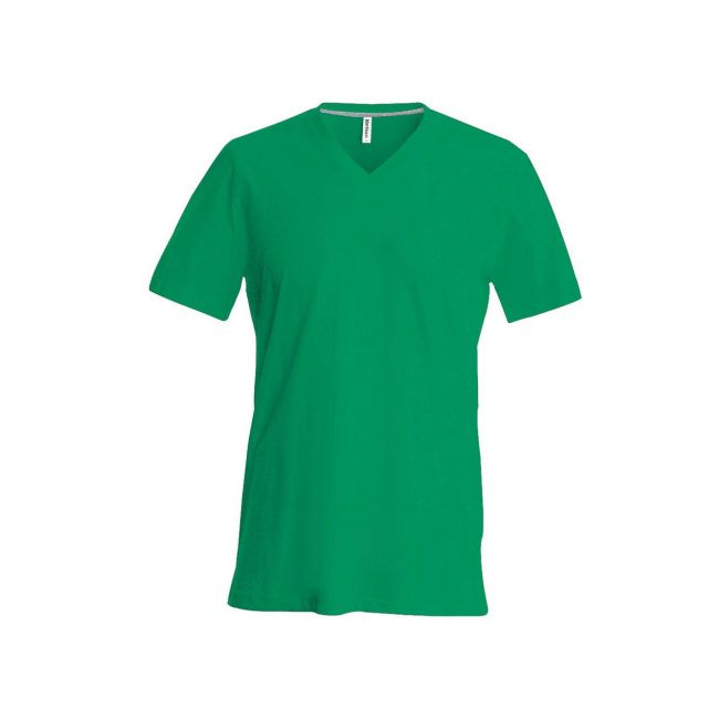 Men's short-sleeved v-neck t-shirt culoare kelly green marimea xl
