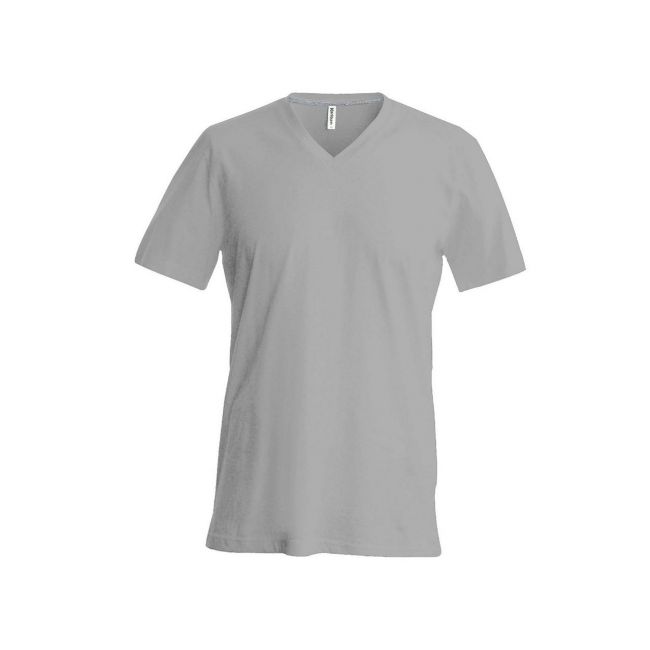 Men's short-sleeved v-neck t-shirt culoare oxford grey marimea 2xl