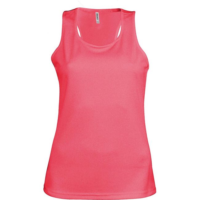 Ladies' sports vest culoare fluorescent pink marimea l