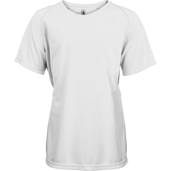 Kids' short sleeved sports t-shirt culoare white marimea 8/10