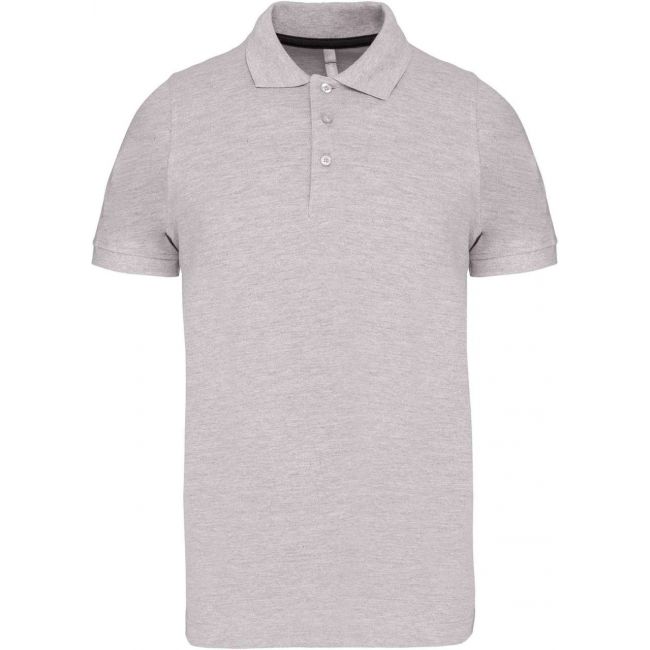 Men's short-sleeved polo shirt culoare oxford grey marimea l