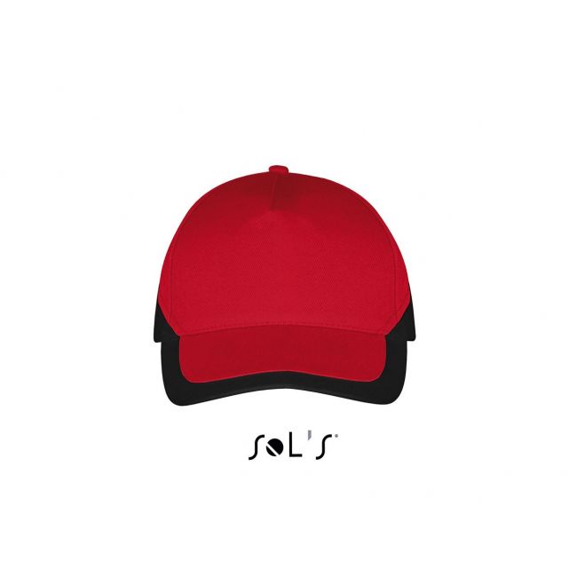 Sol's booster - 5 panel contrasted cap culoare red/black marimea u