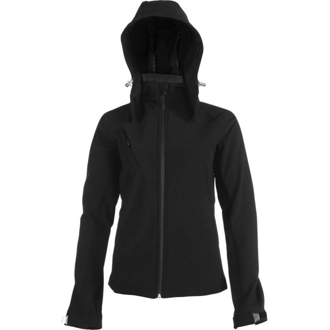 Ladies' detachable hooded softshell jacket culoare black marimea xl