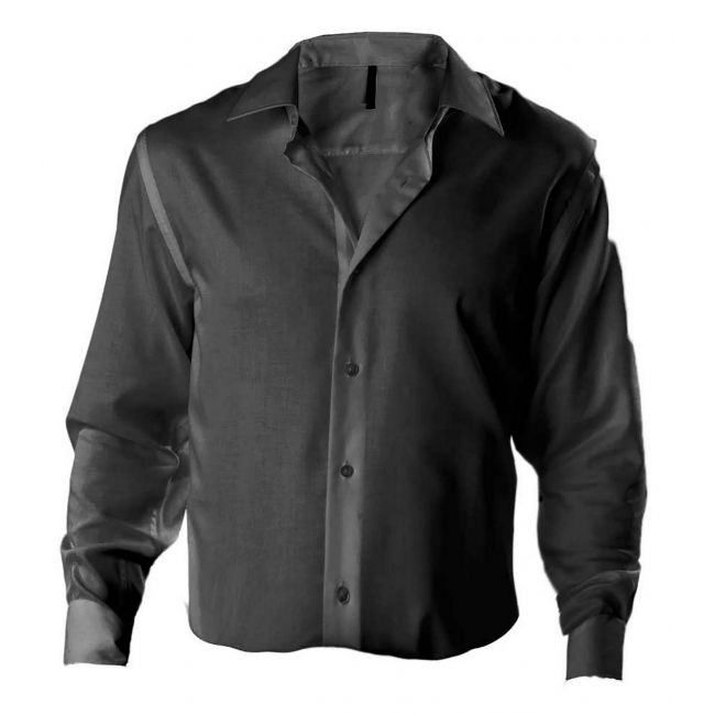 Men's fitted long-sleeved non-iron shirt culoare black marimea m