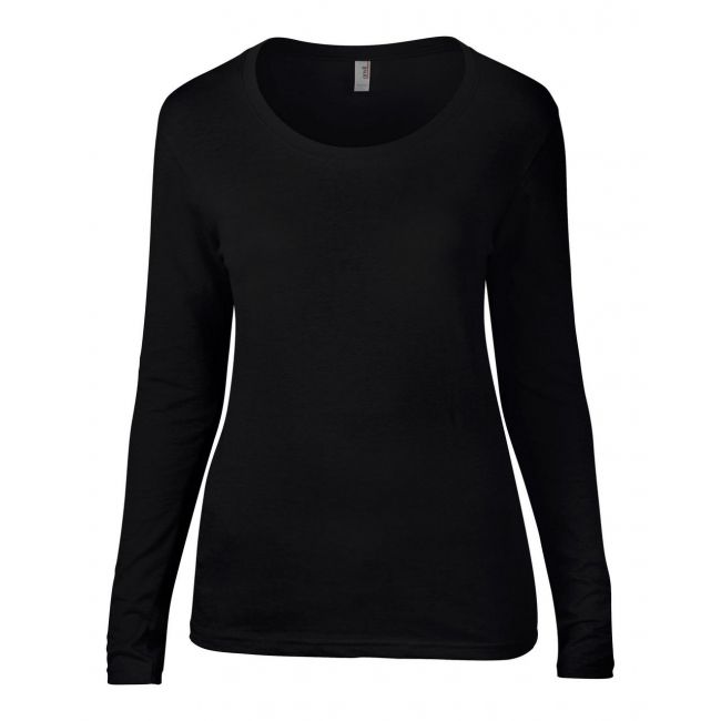 Women’s featherweight long sleeve scoop tee culoare black marimea m