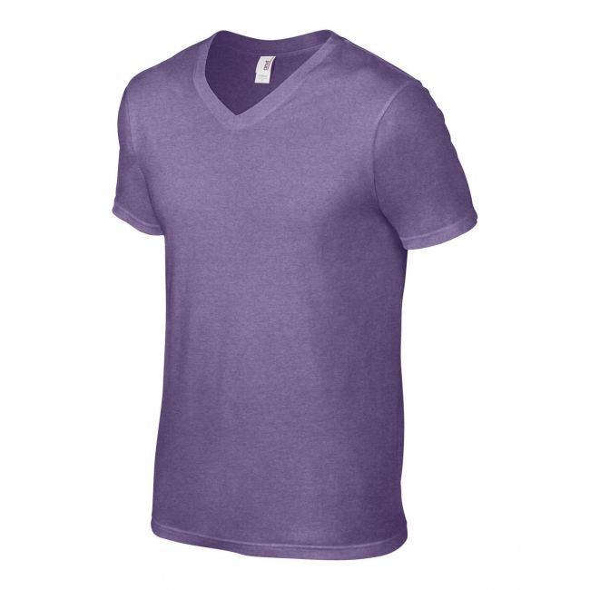 Adult lightweight v-neck tee culoare heather purple marimea s