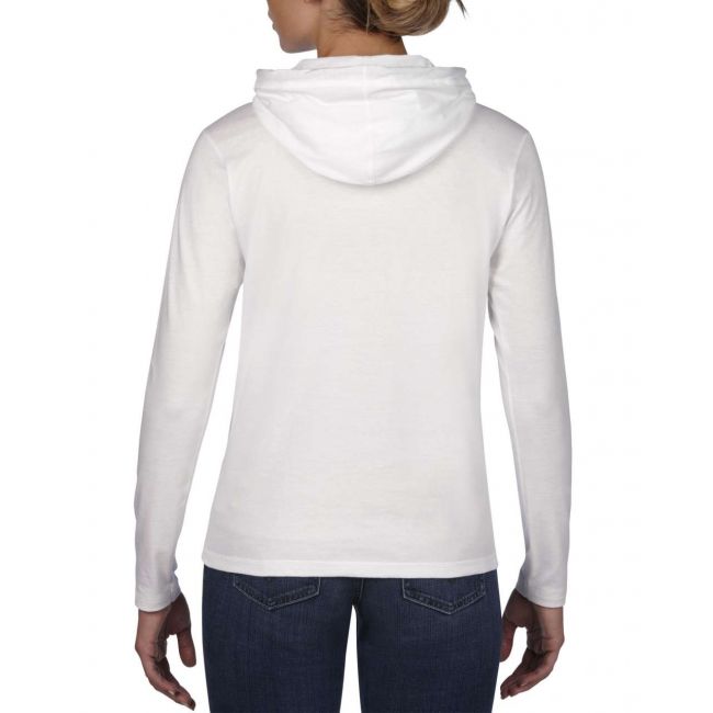 Women’s lightweight long sleeve hooded tee culoare white/dark grey marimea 2xl