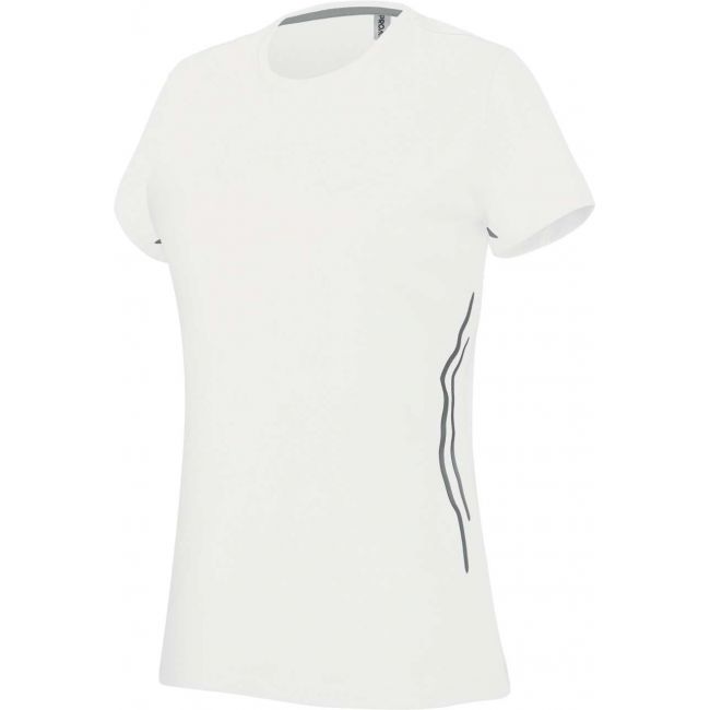 Ladies' short sleeve sports t-shirt culoare white/silver marimea l