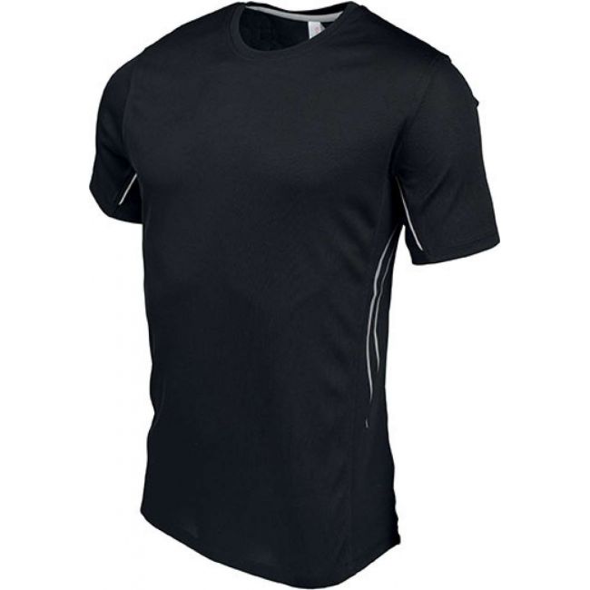 Men's short-sleeved sports t-shirt culoare black/silver marimea l