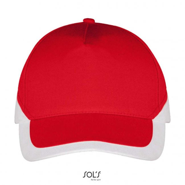 Sol's booster - 5 panel contrasted cap culoare red/white marimea u