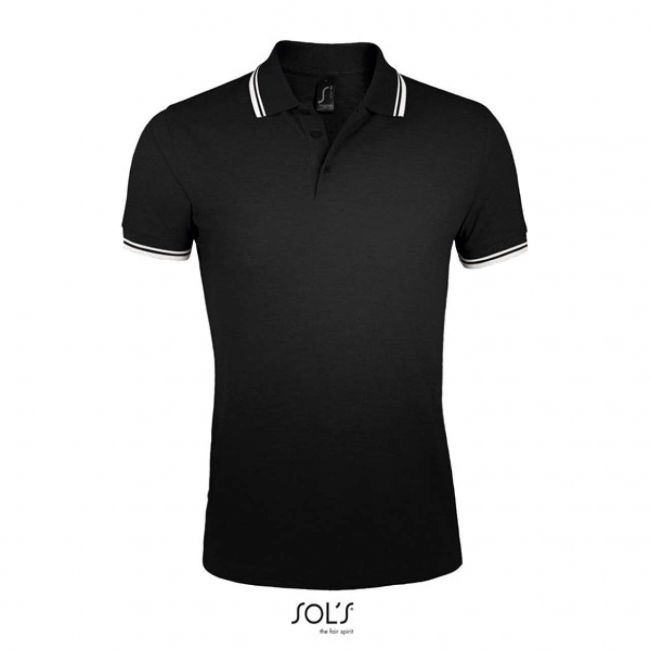 Sol's pasadena men - polo shirt culoare black/white marimea l