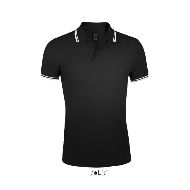 Sol's pasadena men - polo shirt culoare black/white marimea xl