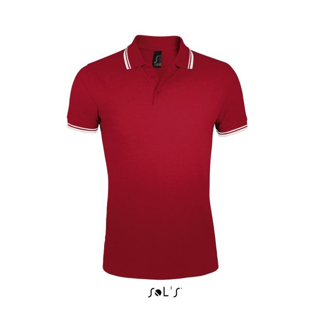 Sol's pasadena men - polo shirt culoare red/white marimea xl