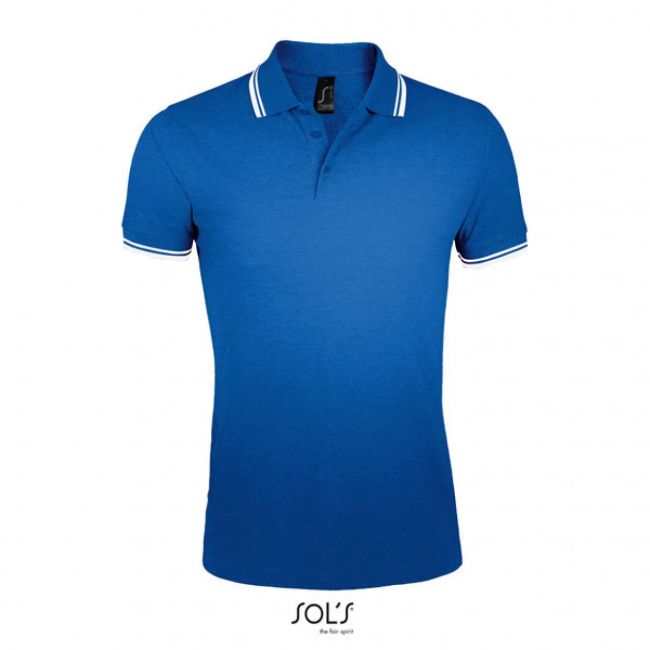 Sol's pasadena men - polo shirt culoare royal blue/white marimea xl