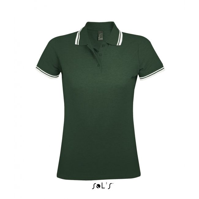 Sol's pasadena women - polo shirt culoare forest green/white marimea s