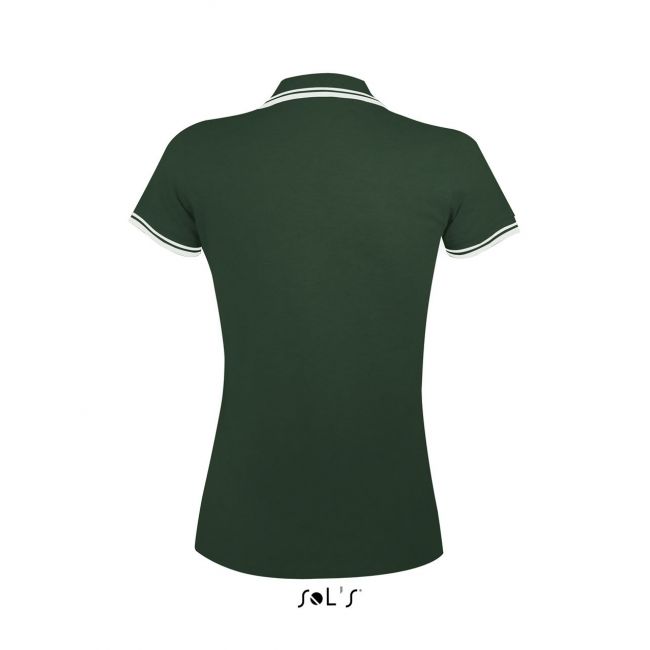 Sol's pasadena women - polo shirt culoare forest green/white marimea xl