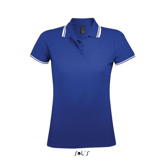 Sol's pasadena women - polo shirt culoare royal blue/white marimea xl