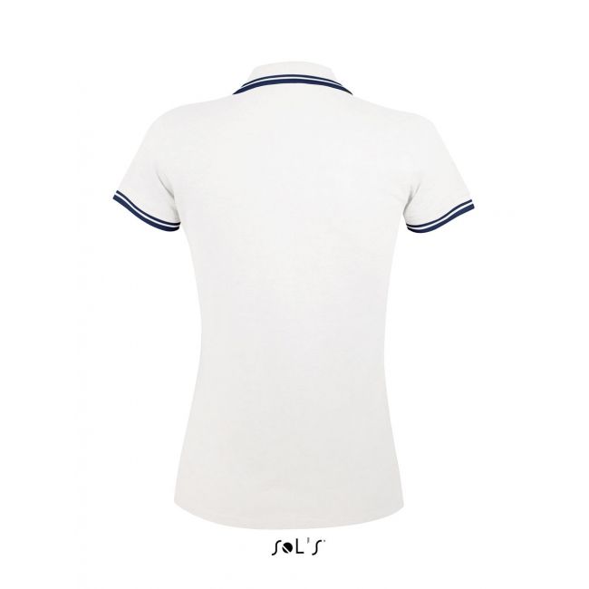 Sol's pasadena women - polo shirt culoare white/navy marimea m