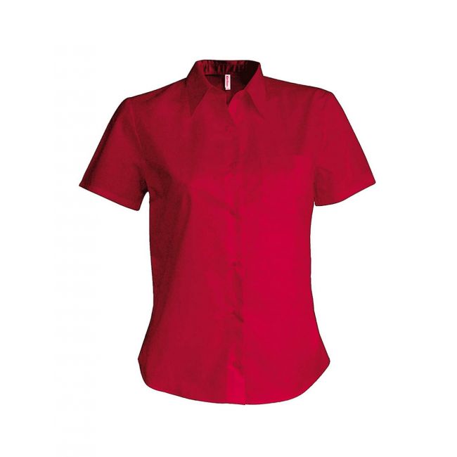 Ladies' short-sleeved cotton poplin shirt culoare classic red marimea 2xl