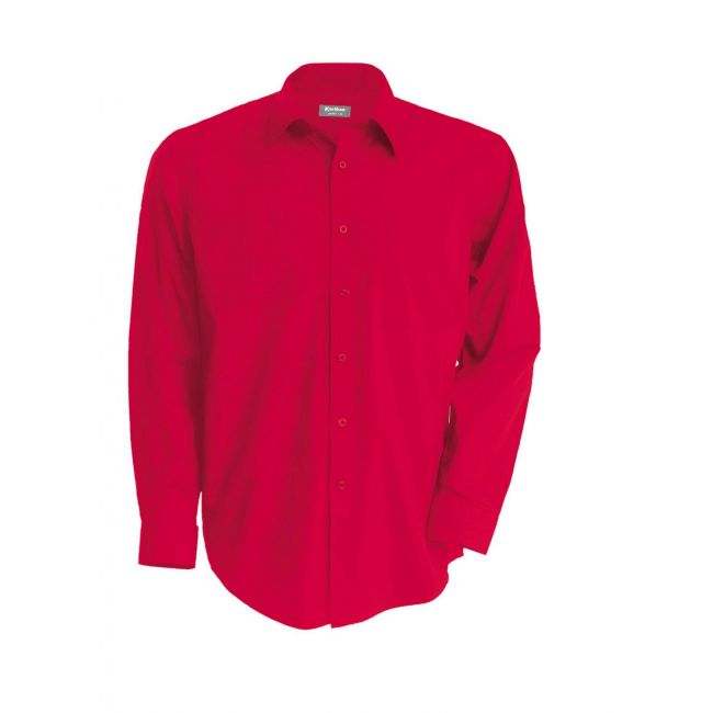 Men's long-sleeved cotton poplin shirt culoare classic red marimea 3xl