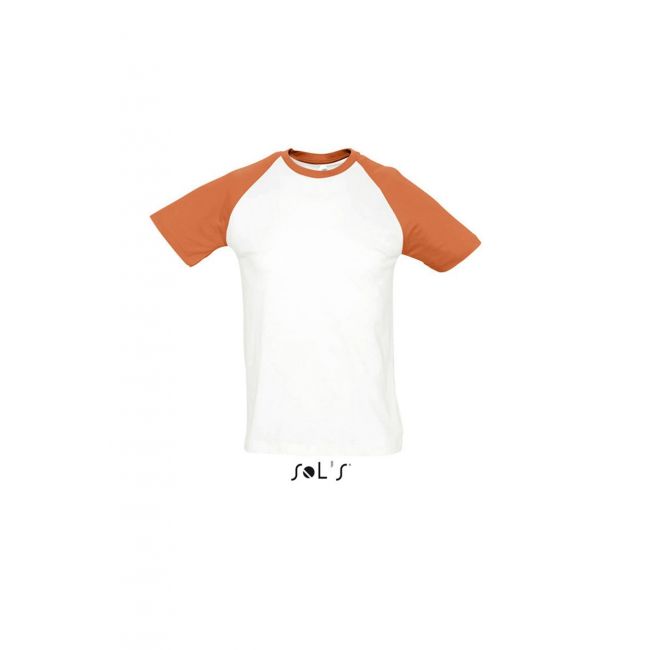 Sol's funky - men's 2-colour raglan sleeves t-shirt culoare white/orange marimea m