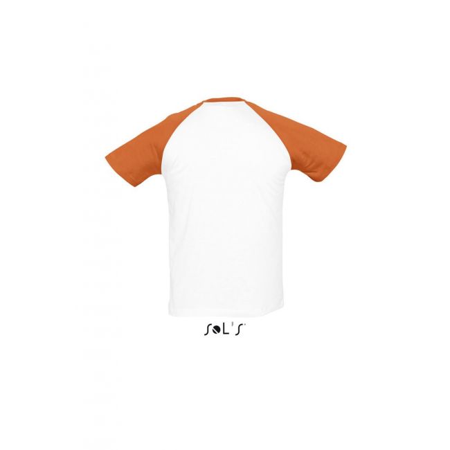 Sol's funky - men's 2-colour raglan sleeves t-shirt culoare white/orange marimea s