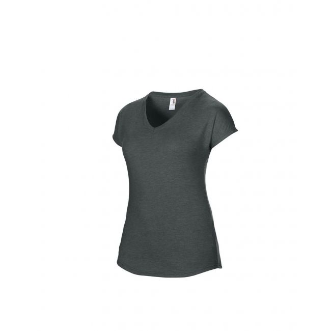 Women's tri-blend v-neck tee culoare heather dark grey marimea xl