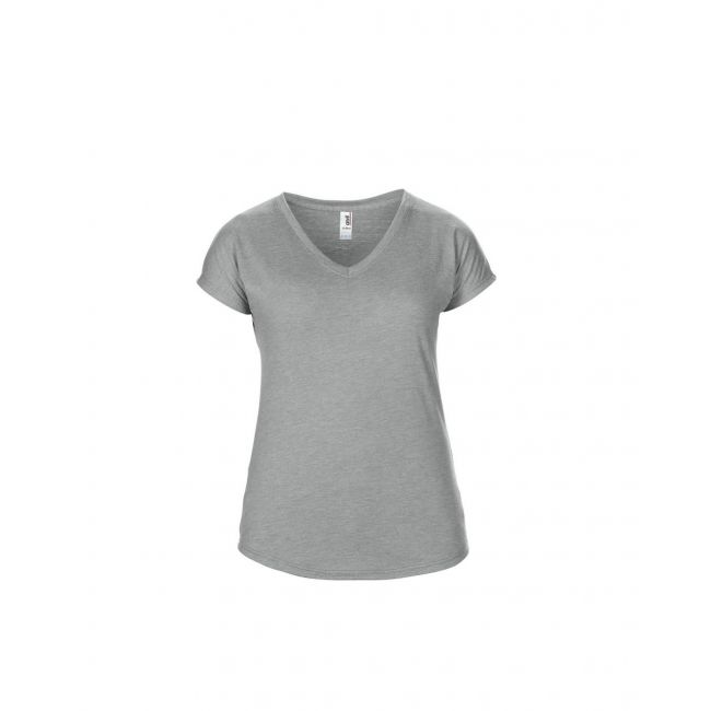 Women's tri-blend v-neck tee culoare heather grey marimea s