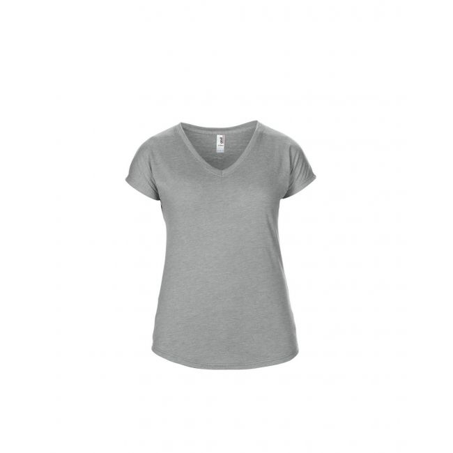 Women's tri-blend v-neck tee culoare heather grey marimea xs