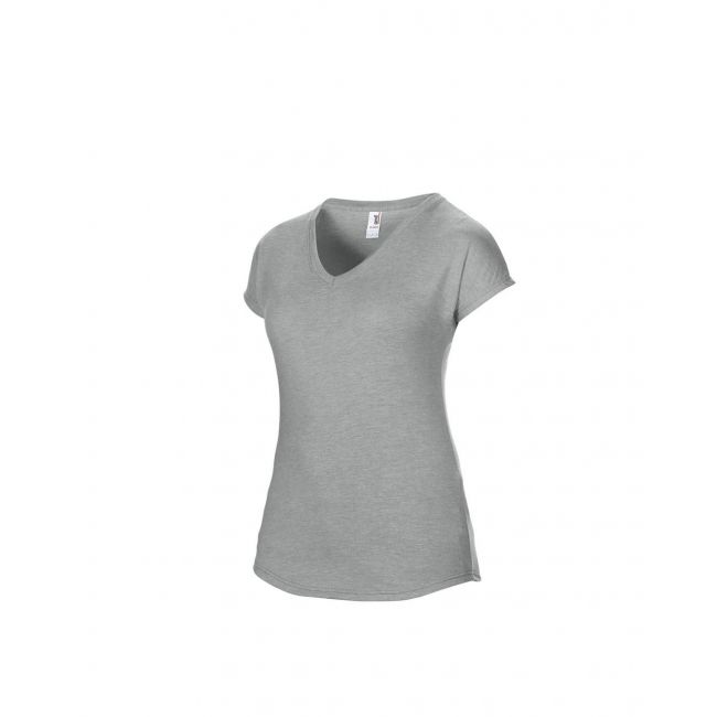 Women's tri-blend v-neck tee culoare heather grey marimea xs