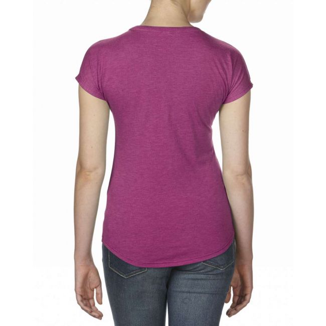 Women's tri-blend v-neck tee culoare heather raspberry marimea xs