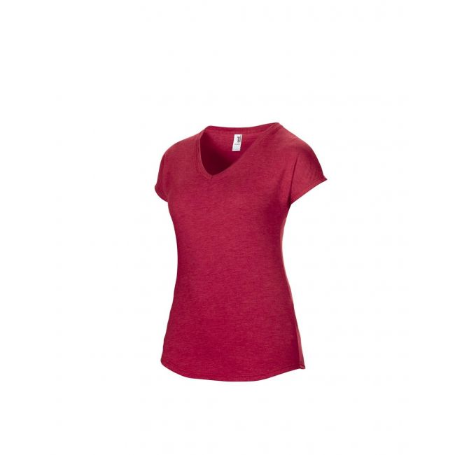 Women's tri-blend v-neck tee culoare heather red marimea xl