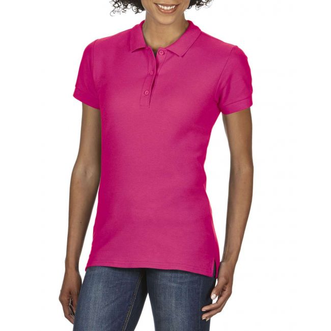 Premium cotton® ladies' double piquÉ polo culoare heliconia marimea m