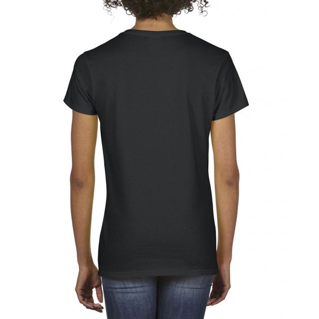 Premium cotton® ladies' v-neck t-shirt culoare black marimea l