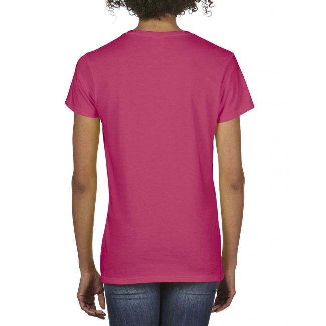 Premium cotton® ladies' v-neck t-shirt culoare heliconia marimea 2xl