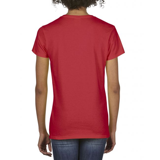 Premium cotton® ladies' v-neck t-shirt culoare red marimea m