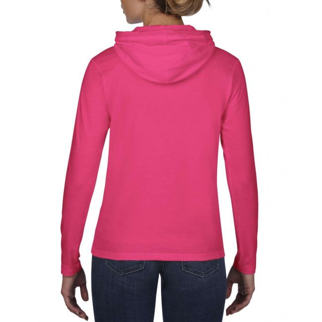 Women’s lightweight long sleeve hooded tee culoare hot pink/neon yellow marimea 2xl